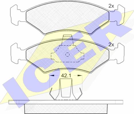 Icer 181142 - Bremžu uzliku kompl., Disku bremzes www.autospares.lv