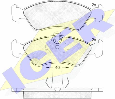 Icer 181152 - Bremžu uzliku kompl., Disku bremzes www.autospares.lv