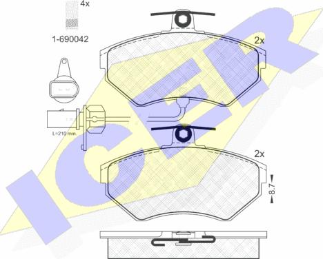 Icer 181157-203 - Bremžu uzliku kompl., Disku bremzes www.autospares.lv