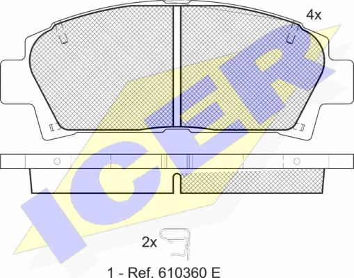 Icer 181169 - Тормозные колодки, дисковые, комплект www.autospares.lv