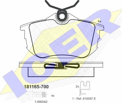 Icer 181165-700 - Brake Pad Set, disc brake www.autospares.lv