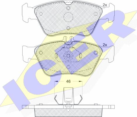 Icer 181115 - Bremžu uzliku kompl., Disku bremzes www.autospares.lv