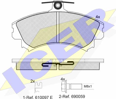 Icer 181118-700 - Bremžu uzliku kompl., Disku bremzes autospares.lv