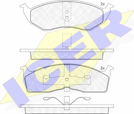 Icer 181113 - Bremžu uzliku kompl., Disku bremzes autospares.lv