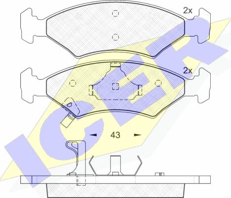 Icer 181185 - Тормозные колодки, дисковые, комплект www.autospares.lv