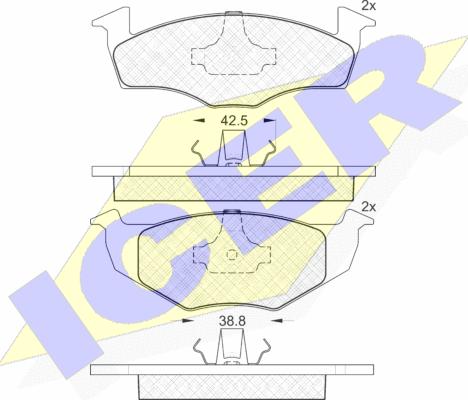 Icer 181130 - Bremžu uzliku kompl., Disku bremzes www.autospares.lv