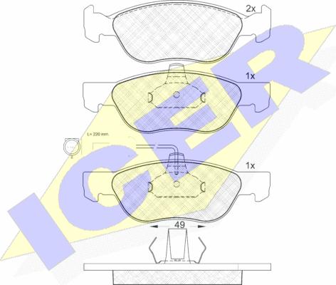 Icer 181124 - Bremžu uzliku kompl., Disku bremzes www.autospares.lv