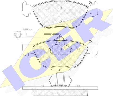 Icer 181125 - Bremžu uzliku kompl., Disku bremzes www.autospares.lv