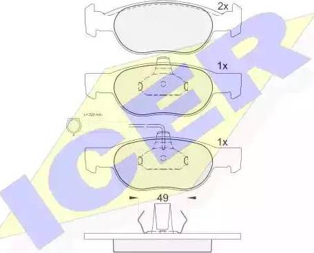 Icer 181123 - Тормозные колодки, дисковые, комплект www.autospares.lv