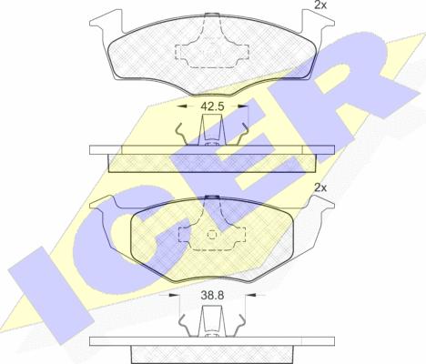 Icer 181178 - Тормозные колодки, дисковые, комплект www.autospares.lv