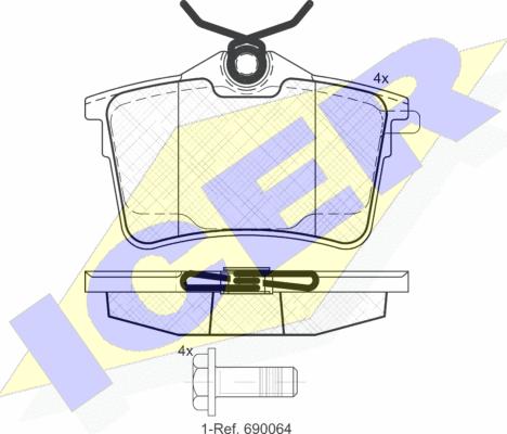 Icer 181895 - Тормозные колодки, дисковые, комплект www.autospares.lv