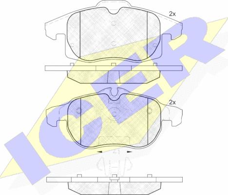 Icer 181891 - Bremžu uzliku kompl., Disku bremzes www.autospares.lv