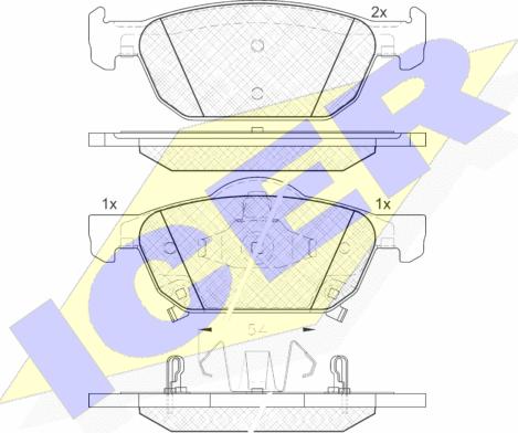 Icer 181893 - Bremžu uzliku kompl., Disku bremzes www.autospares.lv