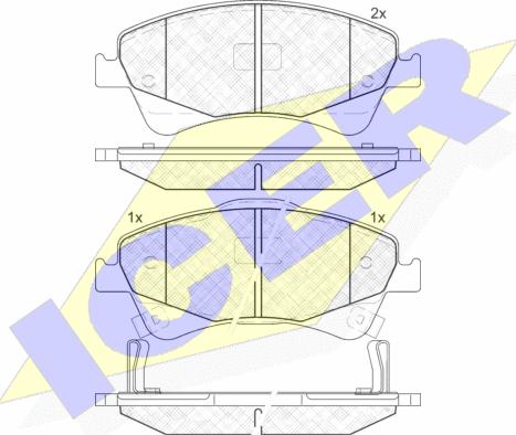 Icer 181892 - Bremžu uzliku kompl., Disku bremzes www.autospares.lv