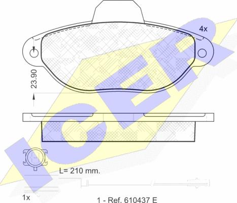 Icer 181844 - Bremžu uzliku kompl., Disku bremzes www.autospares.lv