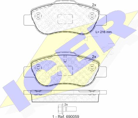 Icer 181843-203 - Brake Pad Set, disc brake www.autospares.lv