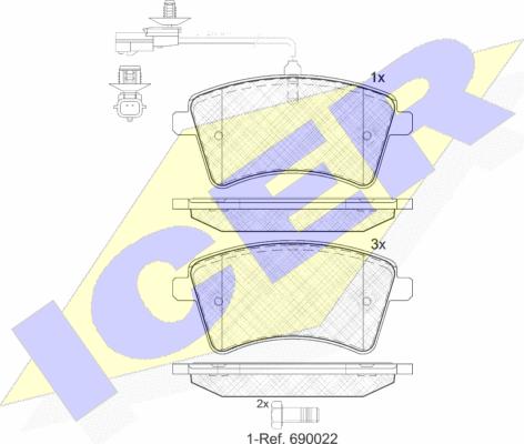 Icer 181854-203 - Bremžu uzliku kompl., Disku bremzes www.autospares.lv