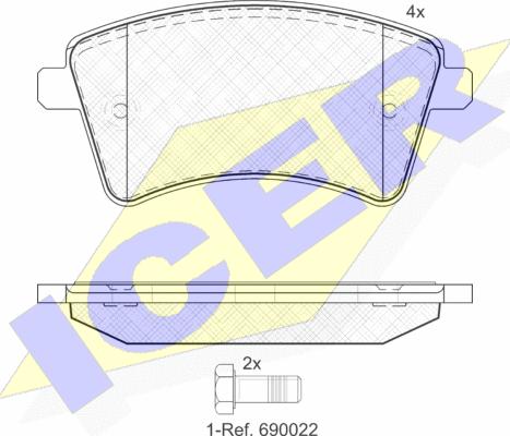 Icer 181854 - Bremžu uzliku kompl., Disku bremzes www.autospares.lv