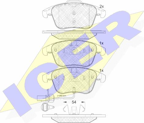 Icer 181864 - Bremžu uzliku kompl., Disku bremzes autospares.lv