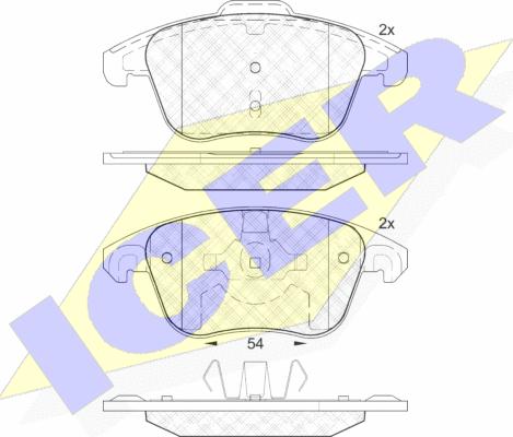 Icer 181866-200 - Brake Pad Set, disc brake www.autospares.lv