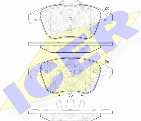 Icer 181866 - Тормозные колодки, дисковые, комплект www.autospares.lv