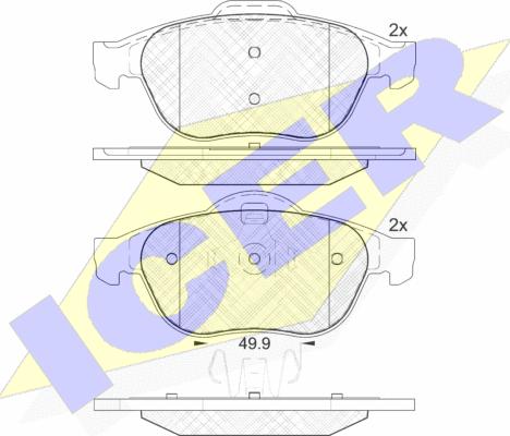 Icer 181861 - Тормозные колодки, дисковые, комплект www.autospares.lv