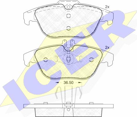 Icer 181863 - Bremžu uzliku kompl., Disku bremzes www.autospares.lv