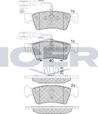 Icer 181815-203 - Bremžu uzliku kompl., Disku bremzes www.autospares.lv