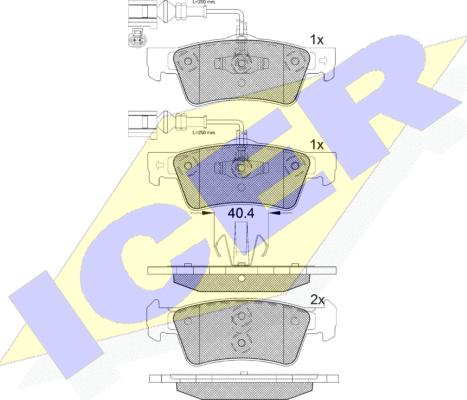 Icer 181815 - Bremžu uzliku kompl., Disku bremzes www.autospares.lv