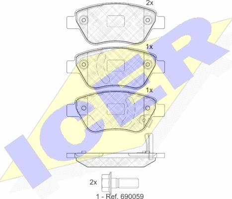 Icer 181810 - Тормозные колодки, дисковые, комплект www.autospares.lv