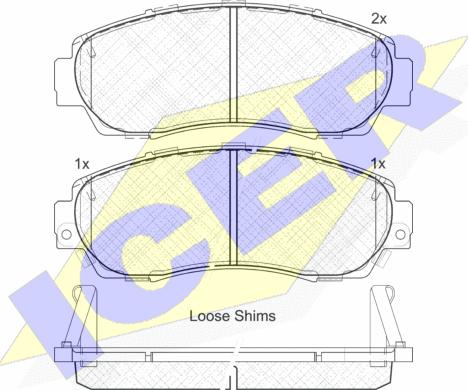 Icer 181811 - Тормозные колодки, дисковые, комплект www.autospares.lv