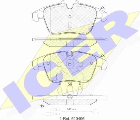 Icer 181886-203 - Bremžu uzliku kompl., Disku bremzes www.autospares.lv