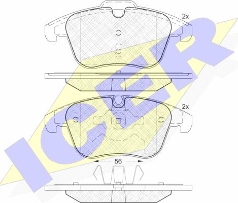 Icer 181886 - Bremžu uzliku kompl., Disku bremzes www.autospares.lv