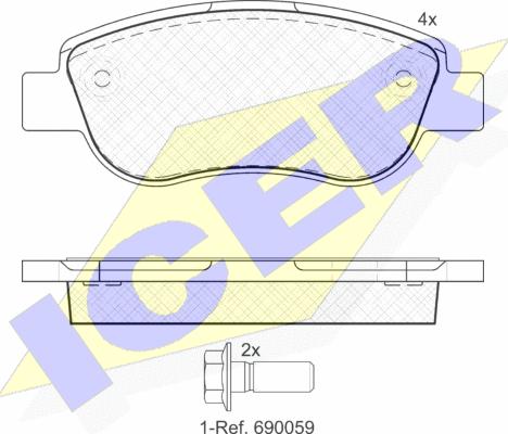 Icer 181883 - Тормозные колодки, дисковые, комплект www.autospares.lv