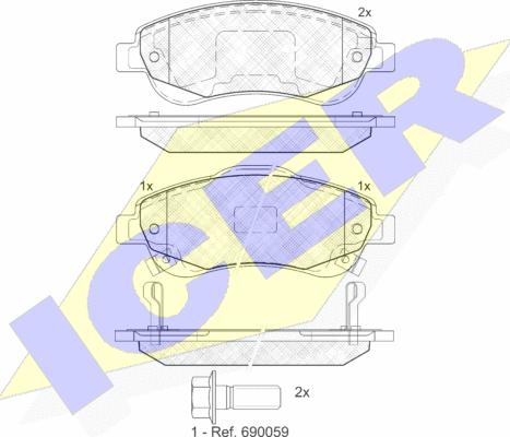 Icer 181887 - Brake Pad Set, disc brake www.autospares.lv