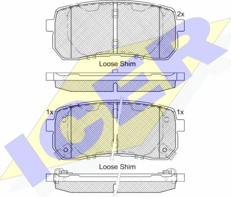 Icer 181839-233 - Bremžu uzliku kompl., Disku bremzes www.autospares.lv