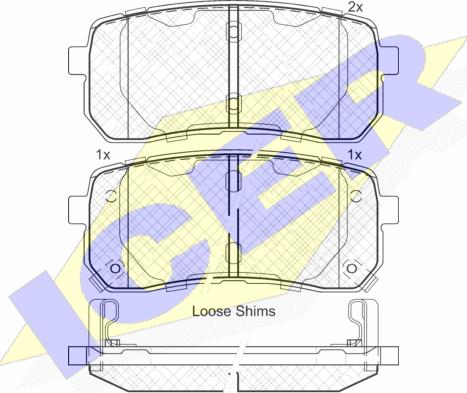 Icer 181839 - Bremžu uzliku kompl., Disku bremzes www.autospares.lv