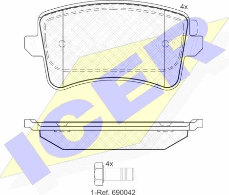 Icer 181835 - Bremžu uzliku kompl., Disku bremzes www.autospares.lv