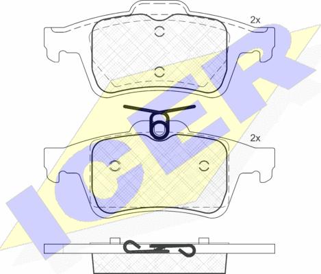 Icer 181825 - Тормозные колодки, дисковые, комплект www.autospares.lv