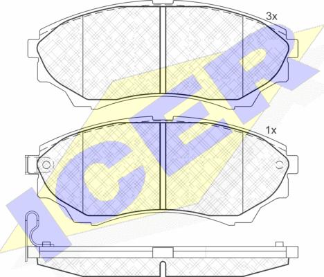 Icer 181822 - Brake Pad Set, disc brake www.autospares.lv