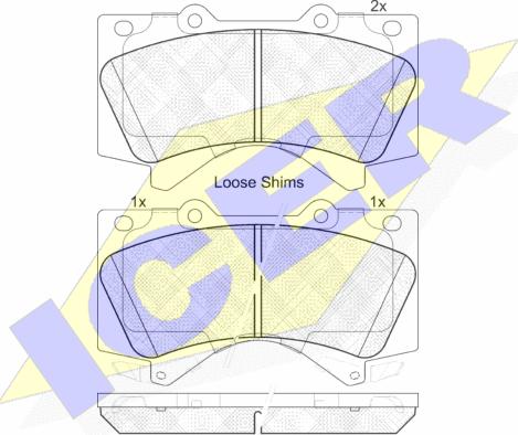 Icer 181874 - Bremžu uzliku kompl., Disku bremzes www.autospares.lv