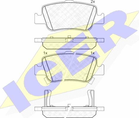 Icer 181870 - Brake Pad Set, disc brake www.autospares.lv