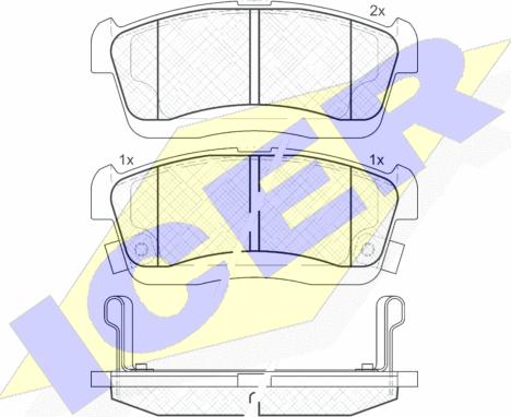 Icer 181872 - Bremžu uzliku kompl., Disku bremzes www.autospares.lv