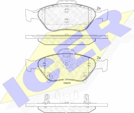 Icer 181877 - Brake Pad Set, disc brake www.autospares.lv