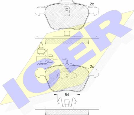 Icer 181395 - Тормозные колодки, дисковые, комплект www.autospares.lv