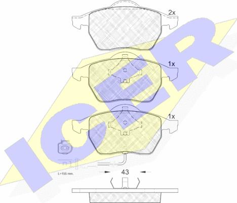 Icer 181396 - Тормозные колодки, дисковые, комплект www.autospares.lv