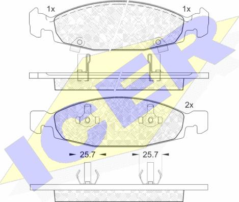 Icer 181398 - Bremžu uzliku kompl., Disku bremzes www.autospares.lv