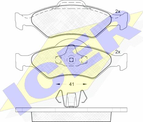 Icer 181344 - Bremžu uzliku kompl., Disku bremzes www.autospares.lv