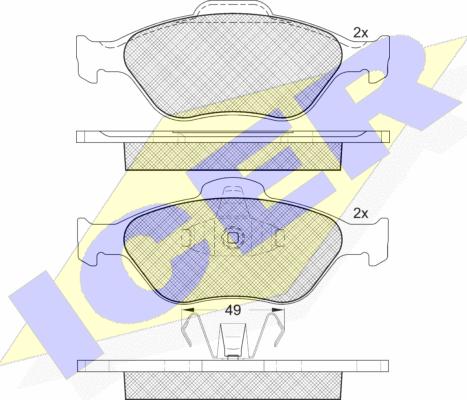 Icer 181343 - Тормозные колодки, дисковые, комплект www.autospares.lv