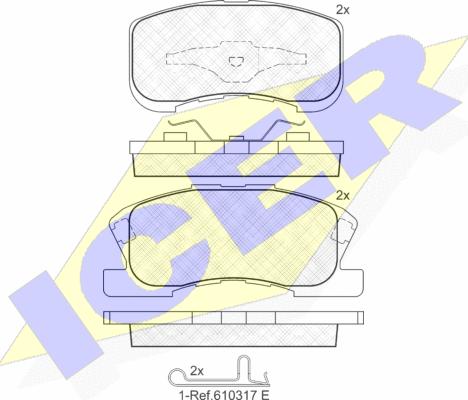 Icer 181342 - Bremžu uzliku kompl., Disku bremzes www.autospares.lv